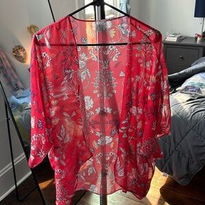 Sheer floral summer kimono style cardigan / coverup
